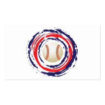 Baseball Red Blue And White Business Card Templates