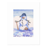Baseball Snowman Post Card