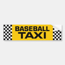 Baseball Taxi Bumper Sticker