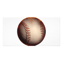 Baseball That Appears On Fire Custom Photo Card