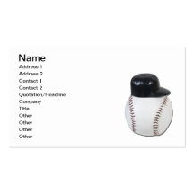 Baseball Wearing Baseball Hat Business Card