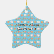 Baseball wedding favours christmas ornaments