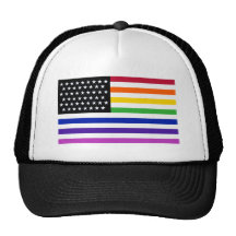 Basic Gay US Flag Crop Trucker Hats