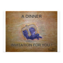 Basket of Grapes Dinner Invitation