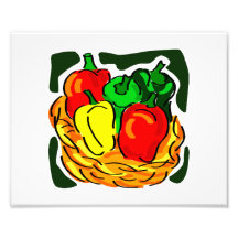 Basket of peppers diff colours graphic photo print