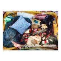 Basket of Sewing Supplies Invitations