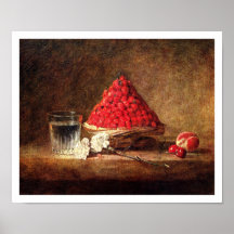 Basket of Wild Strawberries by Chardin Print