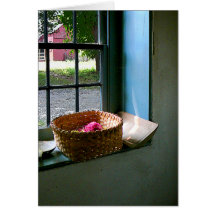 Basket with Yarn Greeting Card