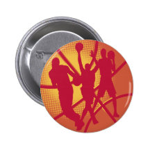 Basketball and Players Pinback Button