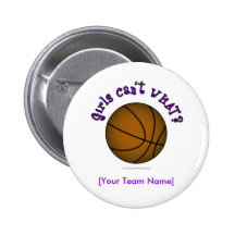 Basketball - Brown/Purple Pinback Button