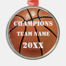 Basketball Champions Medal Christmas Tree Ornaments