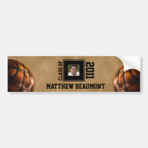 Basketball Graduation Wine Label Bumper Stickers