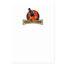 Basketball Player Dribbling Ball Champions Retro Business Card