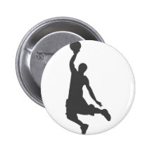 Basketball Slam Dunk silhouette Button