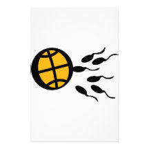 basketball sperm icon stationery design