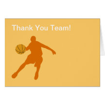 Basketball Thank Your Team Cards