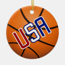 Basketball USA Christmas Ornaments