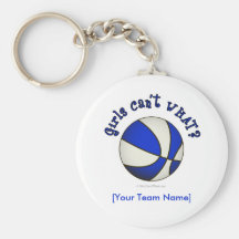 Basketball - White/Blue Keychain