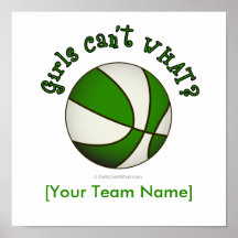 Basketball - White/Green Posters