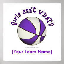 Basketball - White/Purple Print