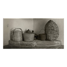 Baskets in old mission photo card template