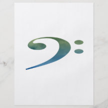 bass clef clouds green blue custom flyer