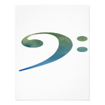 bass clef clouds green blue custom invitations