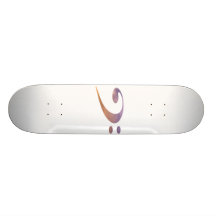 bass clef clouds purple orange skate board decks
