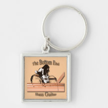 Bass Guitar the Bottom End brown Key Chain