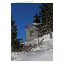 Bass Harbor Light in Winter Greeting Card