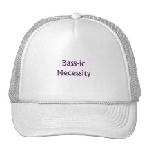 Bass-Ic necessity Purple text Bass Player Design Hats