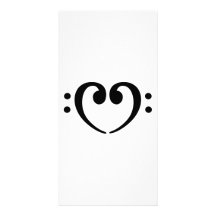 Bass Note heart Custom Photo Card