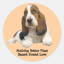 Basset Hound Fabulous Face Sticker