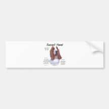 Basset Hound History Design Bumper Stickers