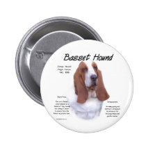 Basset Hound History Design Buttons
