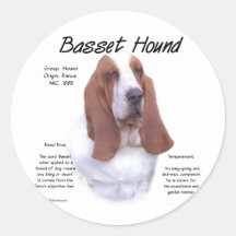 Basset Hound History Design Stickers