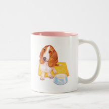 Basset Hound waits for Dinner Coffee Mugs