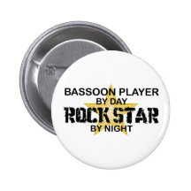 Bassoon Player Rock Star by Night Button