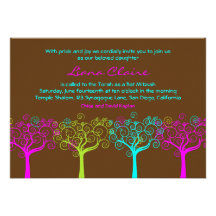 Bat Mitzvah Invitation Liana Claire Chocolate Pink