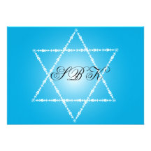 Bat Mitzvah Invitation Sydney Jewish Star Blue