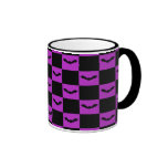 Bat Squares Purple Halloween Mugs