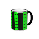Bat Stripes Green Halloween Mugs