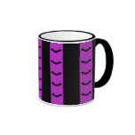 Bat Stripes Purple Halloween Mugs
