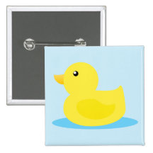 Bath Time Yellow Duck Button