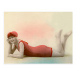 Bathing Beauty in Rose Red Post Card