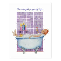 Bathtub Joy Postcard