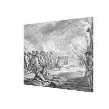 Battle of Lexington,from 'Recueil d'Estampes' Canvas Print