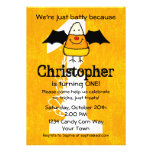 Batty For Candy Corn Halloween Birthday Custom Invitation