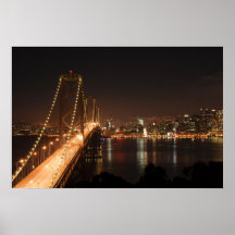 Bay Bridge and San Francisco City Skyline Print