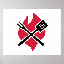 BBQ barbecue Fire Print